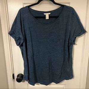 EUC- BLUE BASIC TEE SZ LG